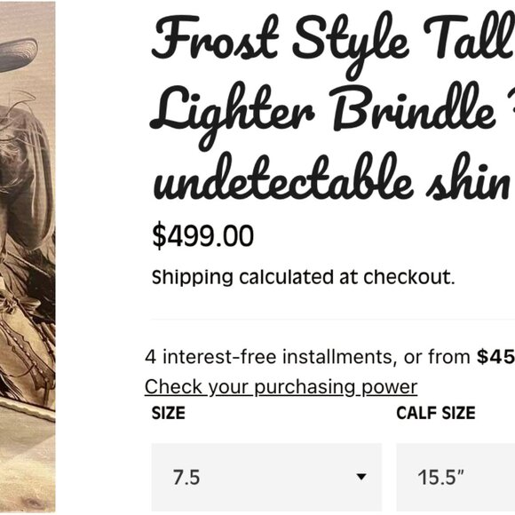 Lacy Brand Frost Style Tall Buckaroo in Lighter Brindle Hair-On Shaft, shin prot - Picture 4 of 5